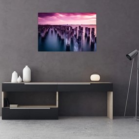 Tablou cu pari din lemn (90x60 cm)