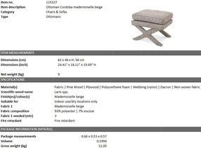 Taburete Cordoba, bej mademoiselle 115327 HZ