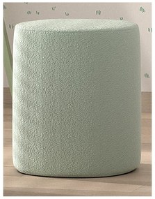 Puf de copii verde deschis cu tapițerie din stofă bouclé MOON – Vipack