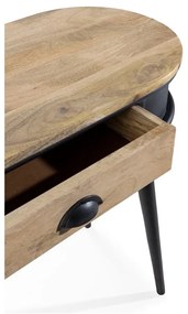 Masă consolă neagră/în culoare naturală 38x90 cm Delhi – MOME