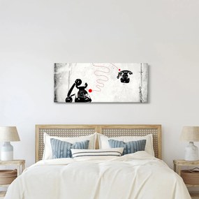 Tablou - Desen de telefon în stilul lui Banksy (120x50 cm)