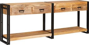 vidaXL Mese consolă 2 pcs Maro 200 x 33 x 75 cm Lemn de mango solid