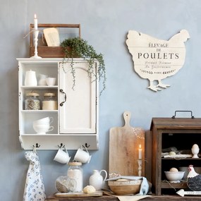 Etajera de perete shabby chic, din lemn reciclat si metal