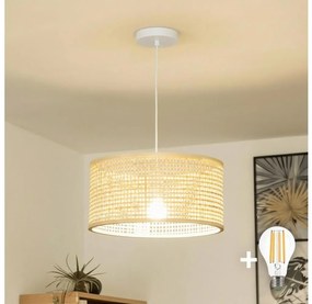 Brilagi - Lustră LED suspendată pe cablu CERIA BOHO 1xE27/40W/230V, diametru 40 cm, bambus