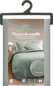 Lenjerie de pat verde din bumbac pentru pat dublu/extinsă cu 3 piese 240x220 cm Meline – douceur d'intérieur