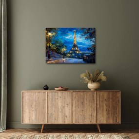 Tablou - Pictură în ulei a Turnului Eiffel (70x50 cm)