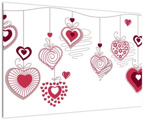 Tablou cu inimiore pictate (90x60 cm)