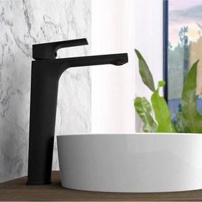 Baterie lavoar inalta Rubineta Modena monocomanda finisaj negru mat