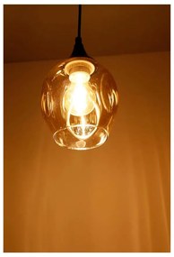 Lustră neagră cu abajur din sticlă ø 14 cm Aspa – Candellux Lighting