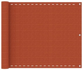 vidaXL Paravan pentru balcon, portocaliu, 75x400 cm, HDPE