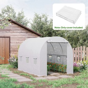 Outsunny Folie pentru Seră cu 12 Ferestre, Ușă Rulabilă și Margini Îngropate, 3x2x2 m, Alb | Aosom Romania