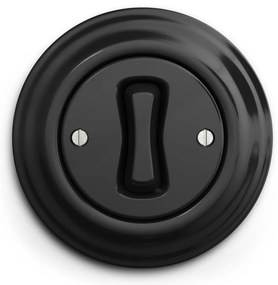 Kliklap - Întrerupător retro unipolar cu ramă nr. 1, negru