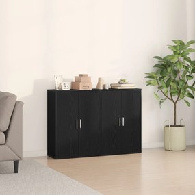 vidaXL Set 2 comode stejar negru 60x31x84 cm din lemn îngineresc.
