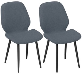 HOMCOM Scaune Tapitate Metalice, Gri Modern | Aosom Romania