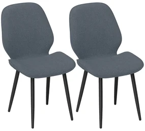 HOMCOM Scaune Tapitate Metalice, Gri Modern | Aosom Romania