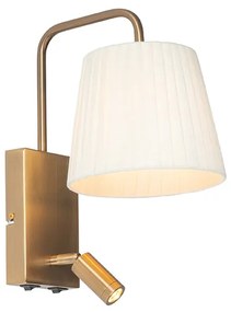 Aplică modernă albă și bronz cu lampă de citit - Renier