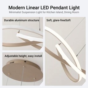 Brilagi - Lustru LED dimmabil pe cablu INFINITY LED/55W/230V 50x50 cm bej + telecomandă