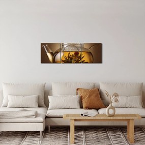 Tablou - ceai la ora 5 (cu ceas) (90x30 cm)