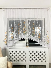 Perdea Bucătărie Flori galben maro - 3 m L