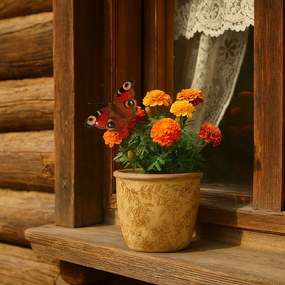 Vase ceramică pentru flori Flores retro, 11 x 10 cm, 11 cm