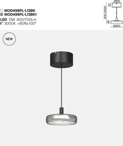 Lustra LED suspendata Float sticla fumurie