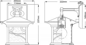 Quintiesse MORRIS M (QN-MORRIS-M) – aplică de perete pentru exterior, 1xE27/60W/230V, IP44, finisaj bronz