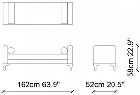 Bancă Venus, Cadru Lemn Solid, Crem, Catifea