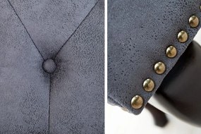 Taburet/ Suport picioare clasic stil englezesc Chesterfield gri antic