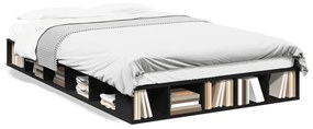 3280504 vidaXL Cadru de pat, negru, 120x190 cm, lemn prelucrat