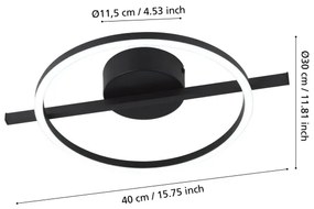 Plafonieră LED dimabilă Eglo 901113 AMANDOLO LED/17W/230V negru + telecomandă