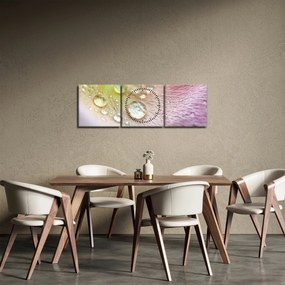 Tablou - Picături de rouă (cu ceas) (90x30 cm)