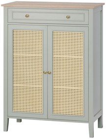 HOMCOM Dulap pentru pantofi mobilier de depozitare pentru pantofi mobilier pentru intrare cu 2 uși efect de răchită sertar 80 x 40 x 110 cm | Aosom Romania