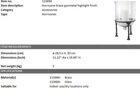 Suport lumanare LUX Grace, metal finisaj bronz 113690 HZ