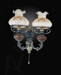 Aplica de perete design italian din alama cu lemn 624