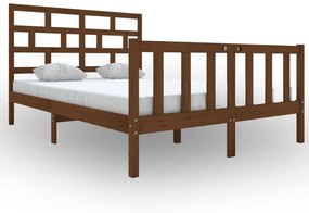 3101346 vidaXL Cadru de pat, maro miere, 120x200 cm, lemn masiv de pin