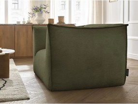 Fotoliu verde cu tapițerie din catifea reiată Giorgia – Bobochic Paris