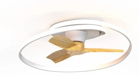 Lustra LED cu Ventilator si telecomanda OCEAN alb/lemn