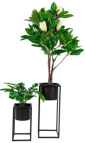 Ghivece din metal negre în set de 2 buc. House Nordic Marla