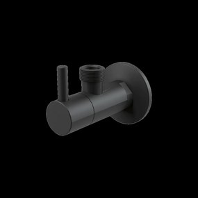 Robinet coltar rotund negru mat cu filtru 1 2   1 2   Alcadrain ARV003-BLACK Negru mat