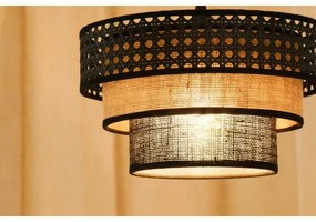 Brilagi - Lustr DAKOTA LUNETA 1xE27/15W/230V pr. 25 cm negru/ratan