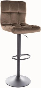 Scaun bar C105, bej inchis - Bluvel 40/negru, stofa catifelata/metal,