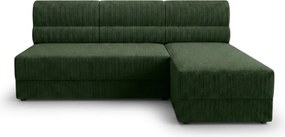OFERTA Canapea extensibila reversibila in forma de L TAVERO SLIM 201x140 cm, verde inchis calitate II