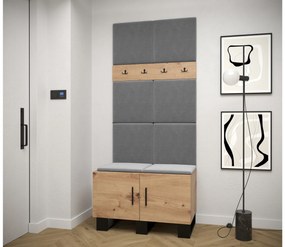Set mobilier pentru hol Amanda 4 (Stejar artisan + gri închis). 1085887