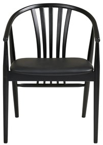 Scaun de dining negru cu cotiere din lemn de fag Agustin – House Nordic