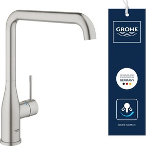 Baterie chiuveta cu montare pe blat, supersteel, Grohe Essence