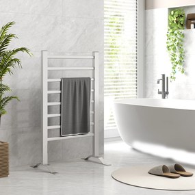 HOMCOM Uscător Electric de Prosoape pentru Perete sau Podea cu Timer și 8 Bare 53x35x90 cm Negru | Aosom Romania