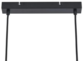 Lampă suspendată modernă neagră cu lemn și sticlă fumurie cu 4 lumini - Aleks