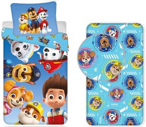 Patrula Cățelușilor Puppy Bliss set de lenjerie de pat cu cearșaf cu elastic