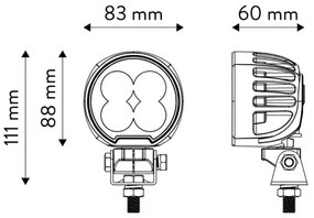LED spot auto BLACK 40W 10-30V IP69 5700K rotund