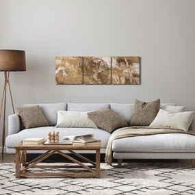 Tablou - Abstract maro (cu ceas) (90x30 cm)